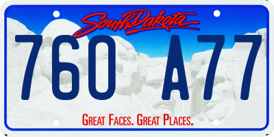 SD license plate 76OA77