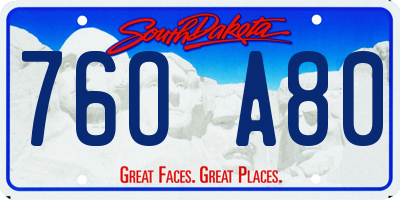 SD license plate 76OA80