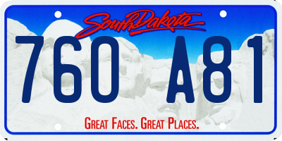 SD license plate 76OA81
