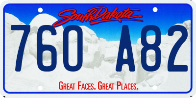 SD license plate 76OA82