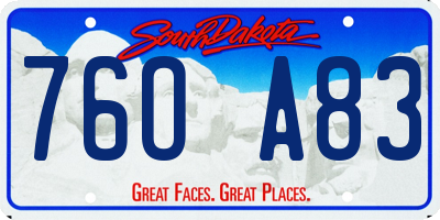 SD license plate 76OA83