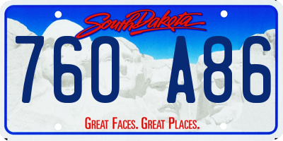 SD license plate 76OA86
