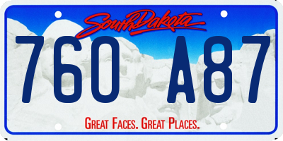 SD license plate 76OA87