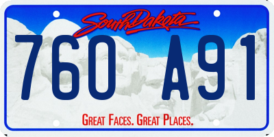 SD license plate 76OA91