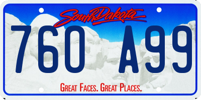 SD license plate 76OA99