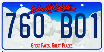 SD license plate 76OB01