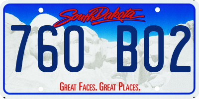 SD license plate 76OB02