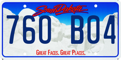 SD license plate 76OB04