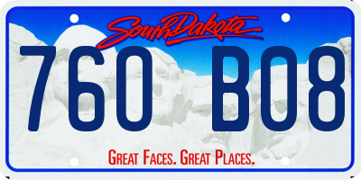 SD license plate 76OB08