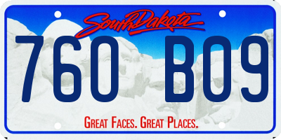 SD license plate 76OB09