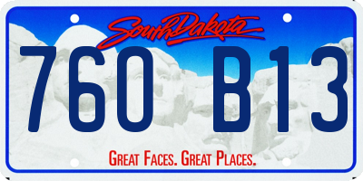 SD license plate 76OB13