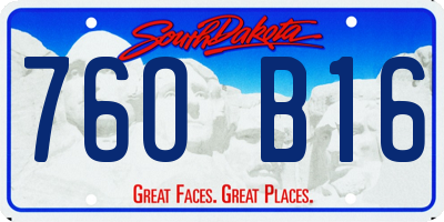 SD license plate 76OB16