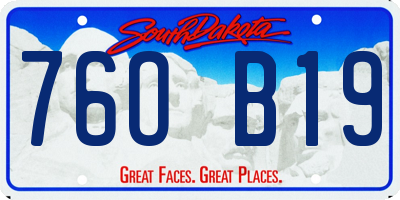 SD license plate 76OB19