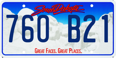 SD license plate 76OB21