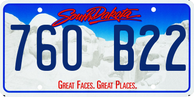 SD license plate 76OB22