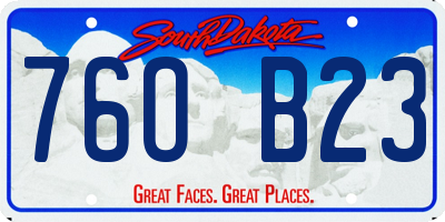 SD license plate 76OB23