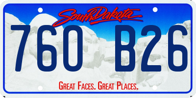 SD license plate 76OB26