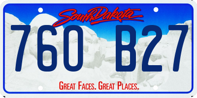 SD license plate 76OB27