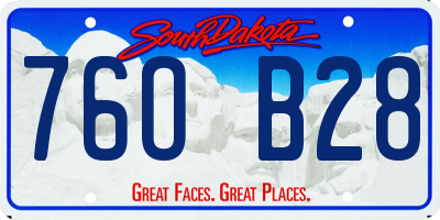 SD license plate 76OB28
