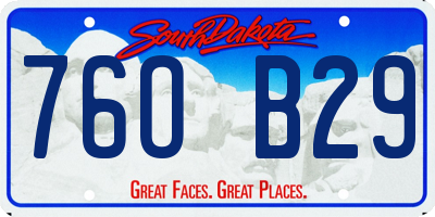 SD license plate 76OB29