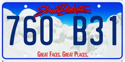 SD license plate 76OB31