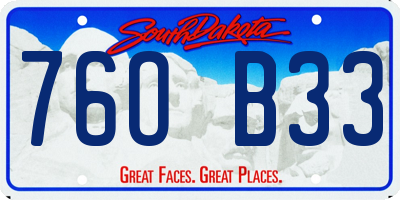 SD license plate 76OB33