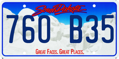 SD license plate 76OB35
