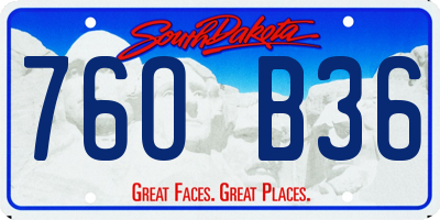 SD license plate 76OB36