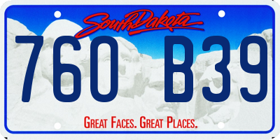 SD license plate 76OB39