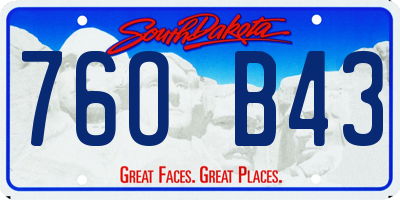 SD license plate 76OB43