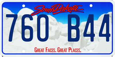 SD license plate 76OB44