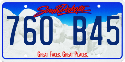 SD license plate 76OB45