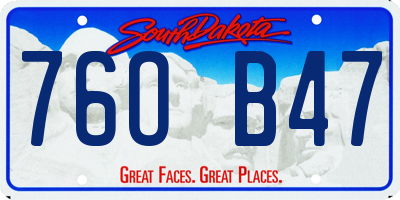 SD license plate 76OB47