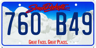 SD license plate 76OB49