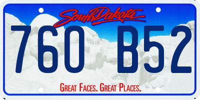 SD license plate 76OB52