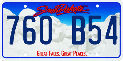 SD license plate 76OB54