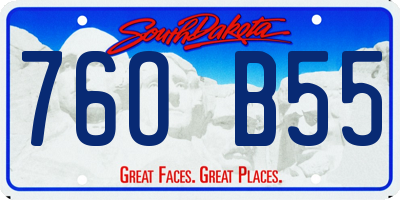 SD license plate 76OB55