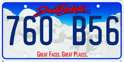 SD license plate 76OB56