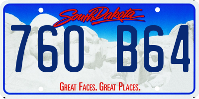 SD license plate 76OB64