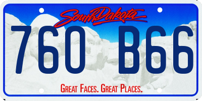 SD license plate 76OB66