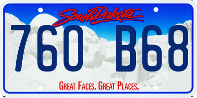 SD license plate 76OB68