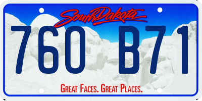 SD license plate 76OB71