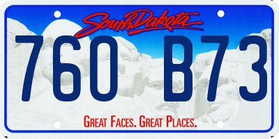 SD license plate 76OB73