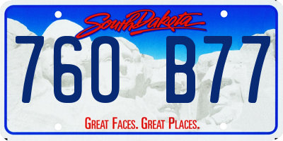 SD license plate 76OB77