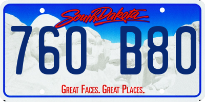 SD license plate 76OB80