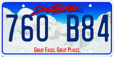 SD license plate 76OB84