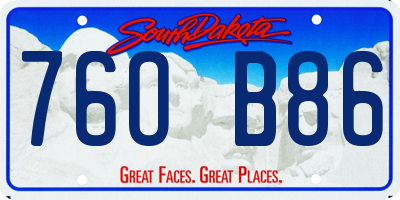 SD license plate 76OB86
