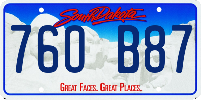 SD license plate 76OB87