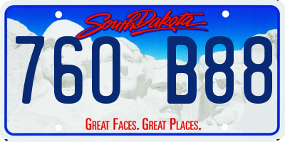 SD license plate 76OB88