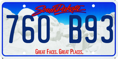 SD license plate 76OB93